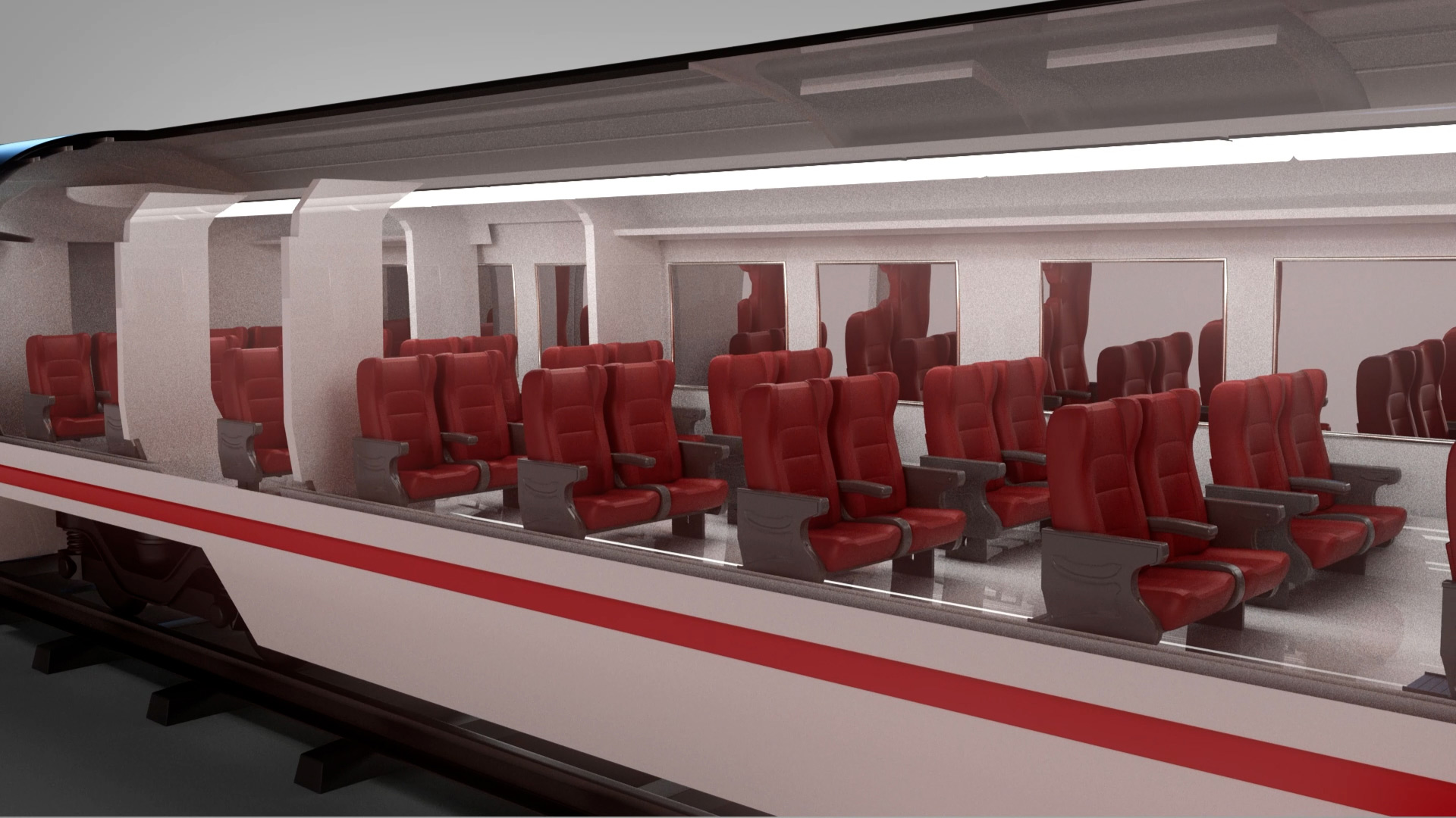 Train interior seats design 2